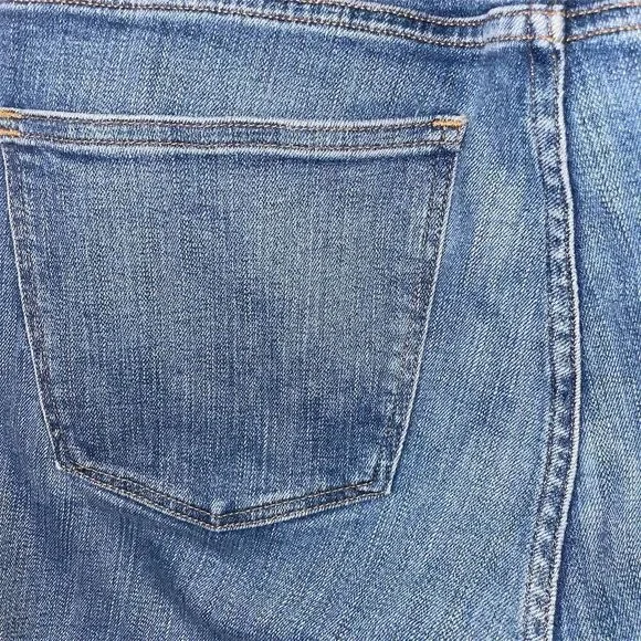 Madewell Women's Slim Straight High Waist Jeans Size 31 Blue Distressed - Picture 5 of 8